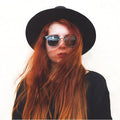 Vintage Half Frame Polarized Horned Rim Sunglasses