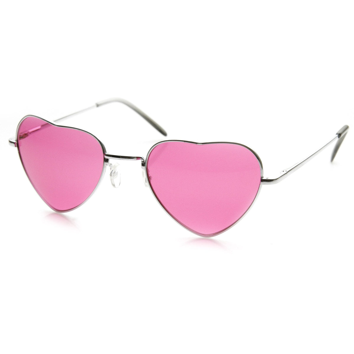 Cute Womens Heart Shaped Metal Sunglasses With Color Lenses 9416