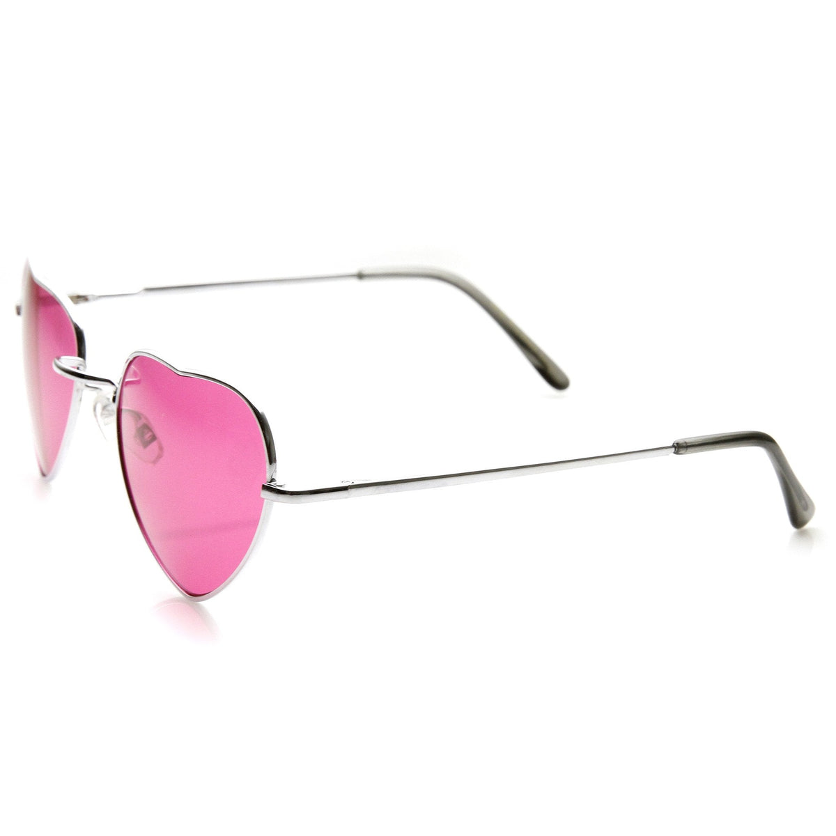 Cute Womens Heart Shaped Metal Sunglasses With Color Lenses 9416