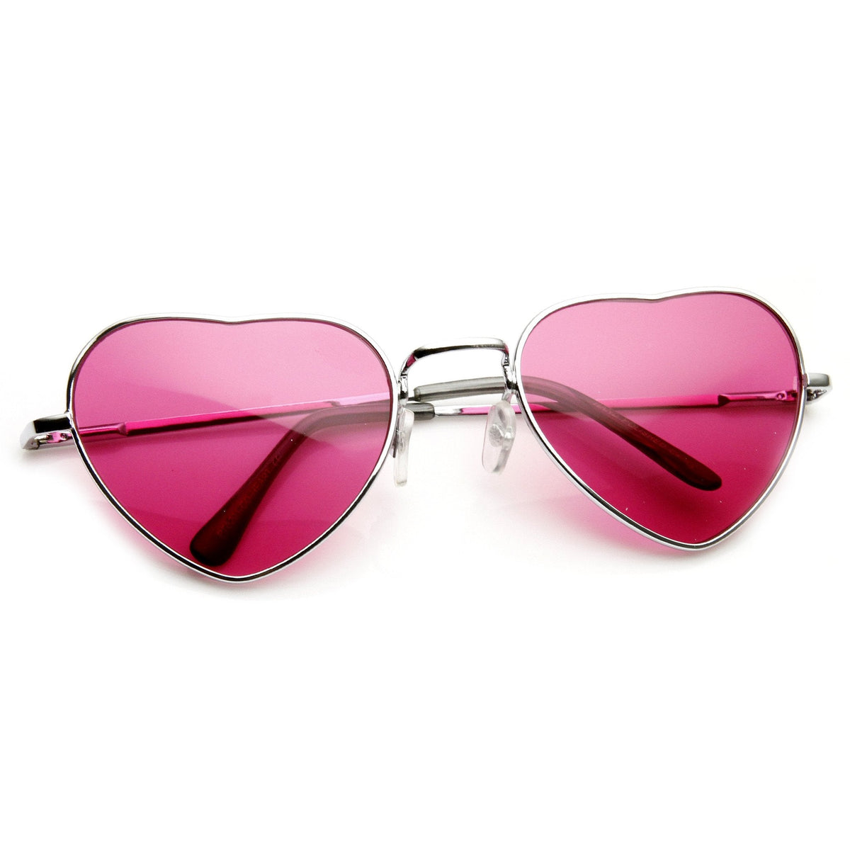 Cute Womens Heart Shaped Metal Sunglasses With Color Lenses 9416