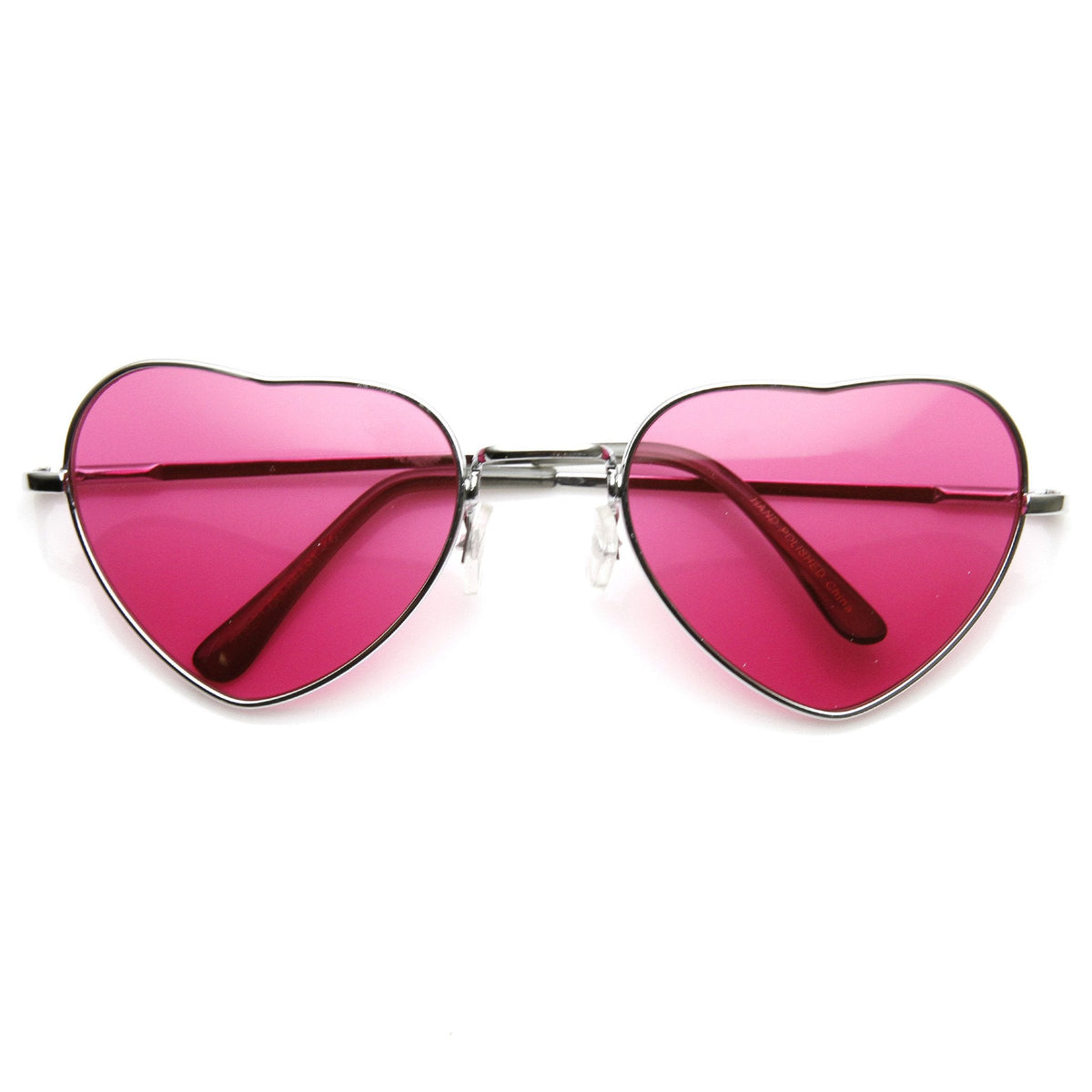 Cute Womens Heart Shaped Metal Sunglasses With Color Lenses 9416