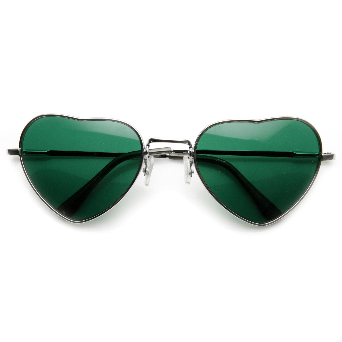 Cute Womens Heart Shaped Metal Sunglasses With Color Lenses 9416