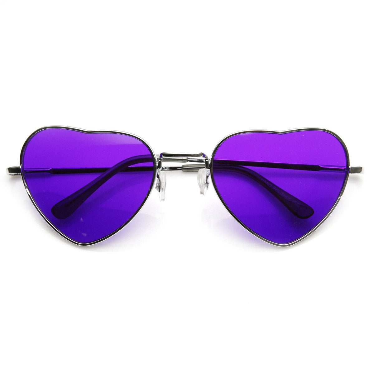 Cute Womens Heart Shaped Metal Sunglasses With Color Lenses 9416