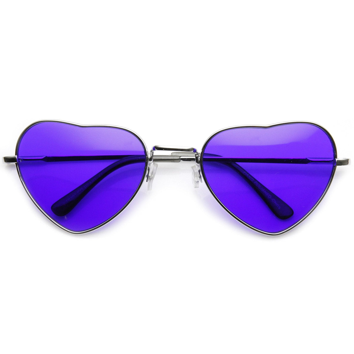 Cute Womens Heart Shaped Metal Sunglasses With Color Lenses 9416