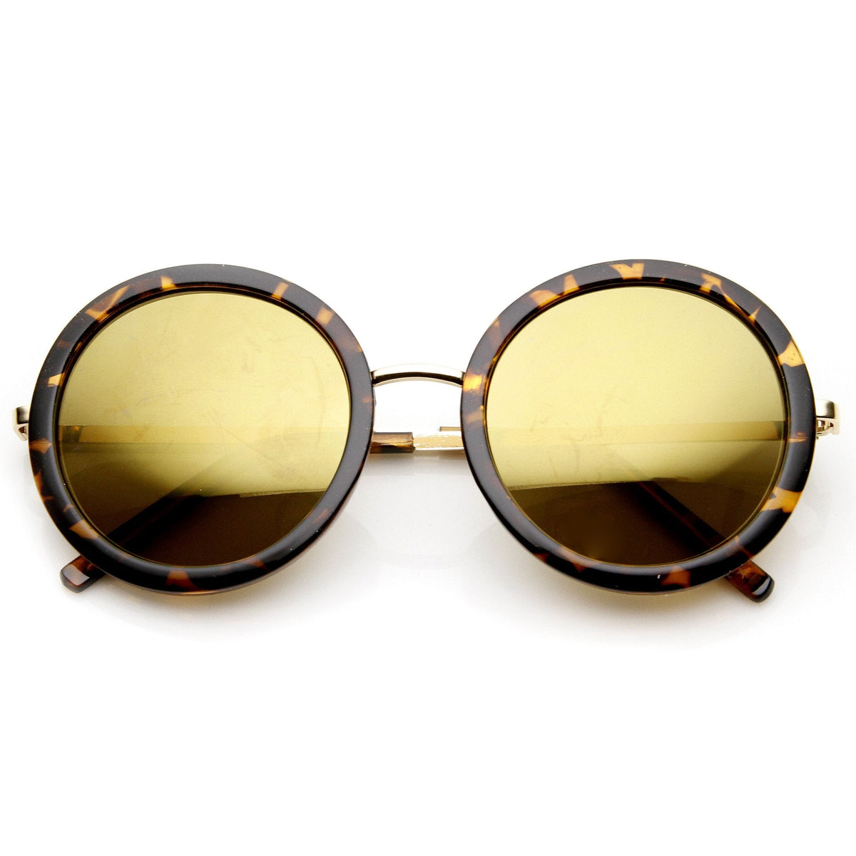 Women's Glam Mirrored Lens Round Fashion Sunglasses 9226