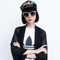 Women's Oversize Round Marble Cat Eye Sunglasses A241