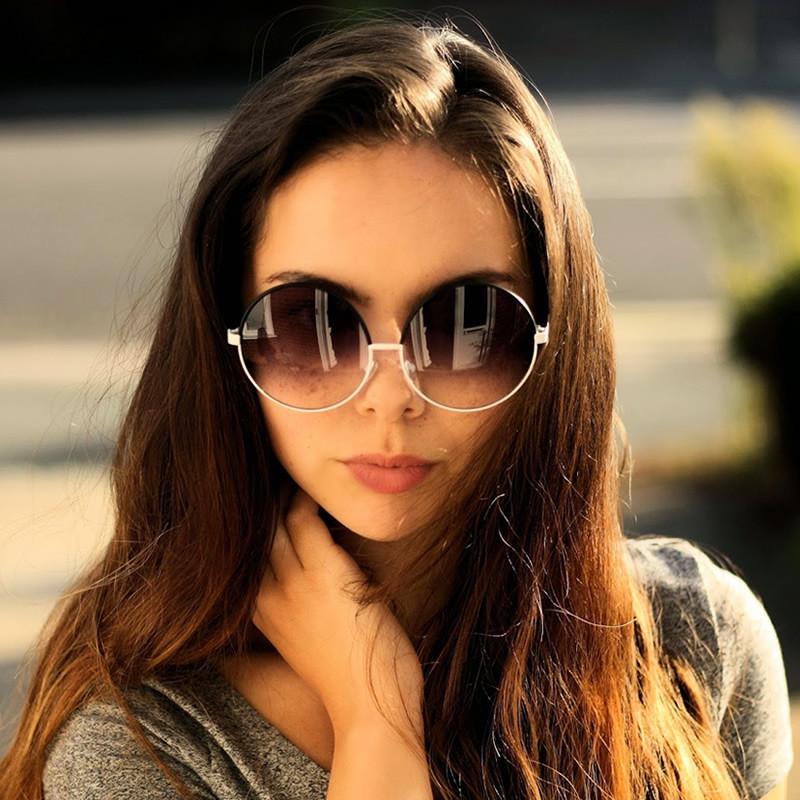 Womens Designer Inspired Super Round Oversize Two Tone Sunglasses 9408