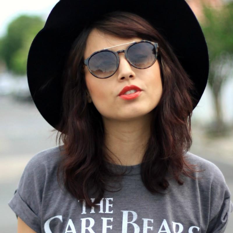 European Fashion Dapper Crossbar Keyhole P3 Rounded Sunglasses 9299