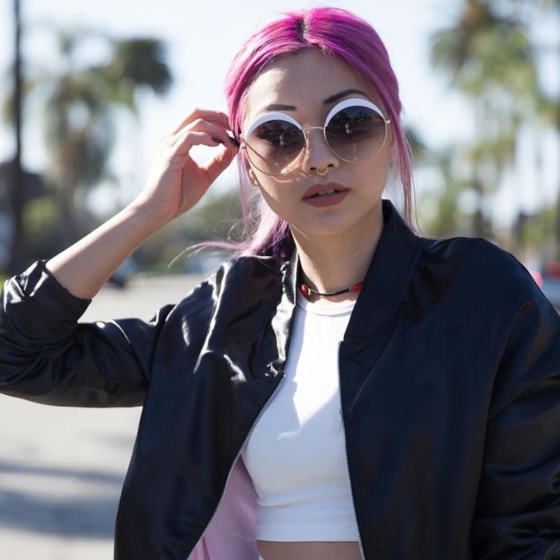 Oversize Women's Round Eye Lid Fast Fashion Sunglasses 9789