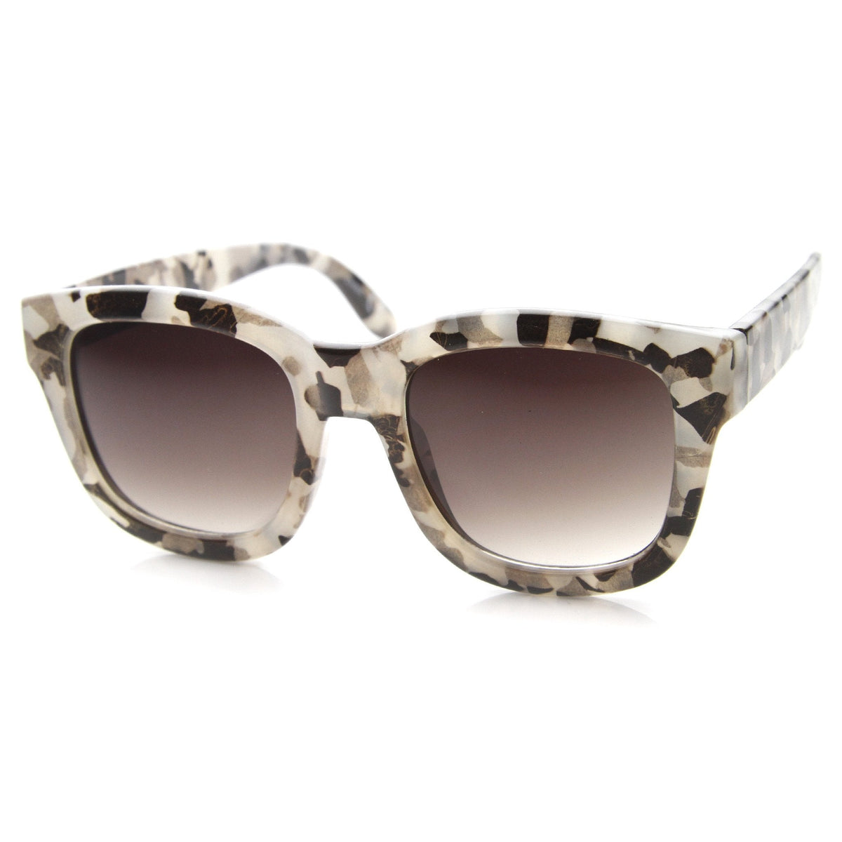 Women's Oversize Marble Print Cat Eye Sunglasses 9924