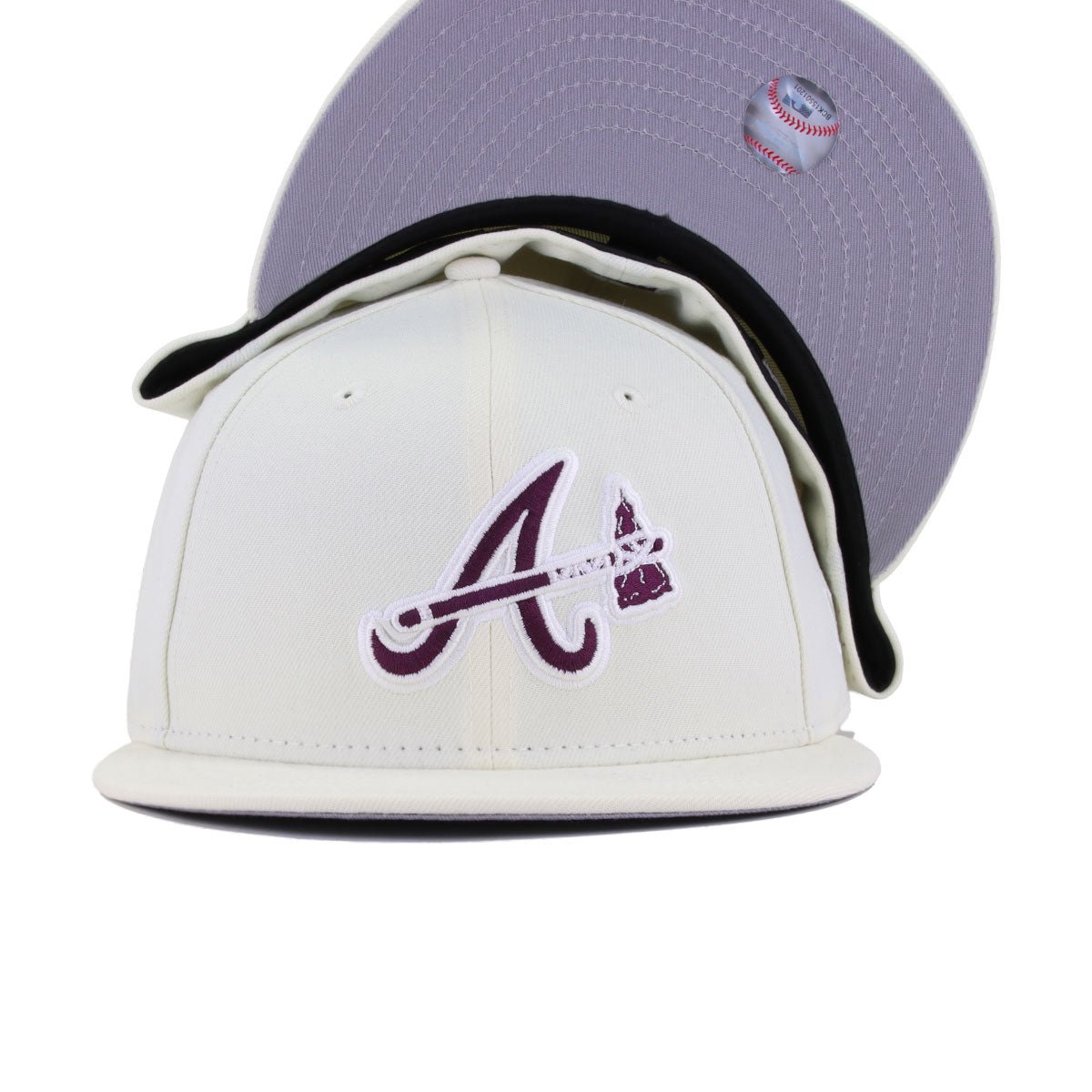 Atlanta Braves Chrome Intense Maroon New Era 59Fifty Fitted