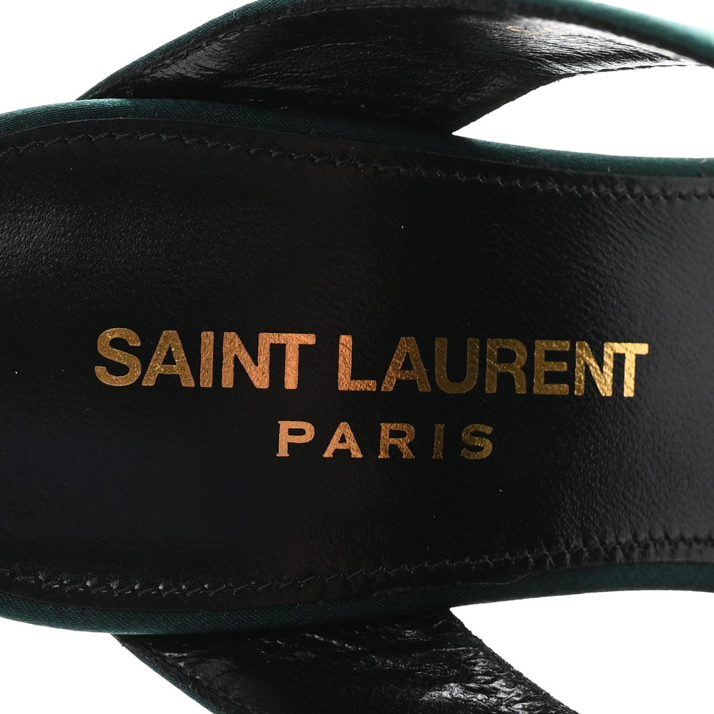 Crepe Satin Martha Mule 110 Sandals 35.5 Dorian Green