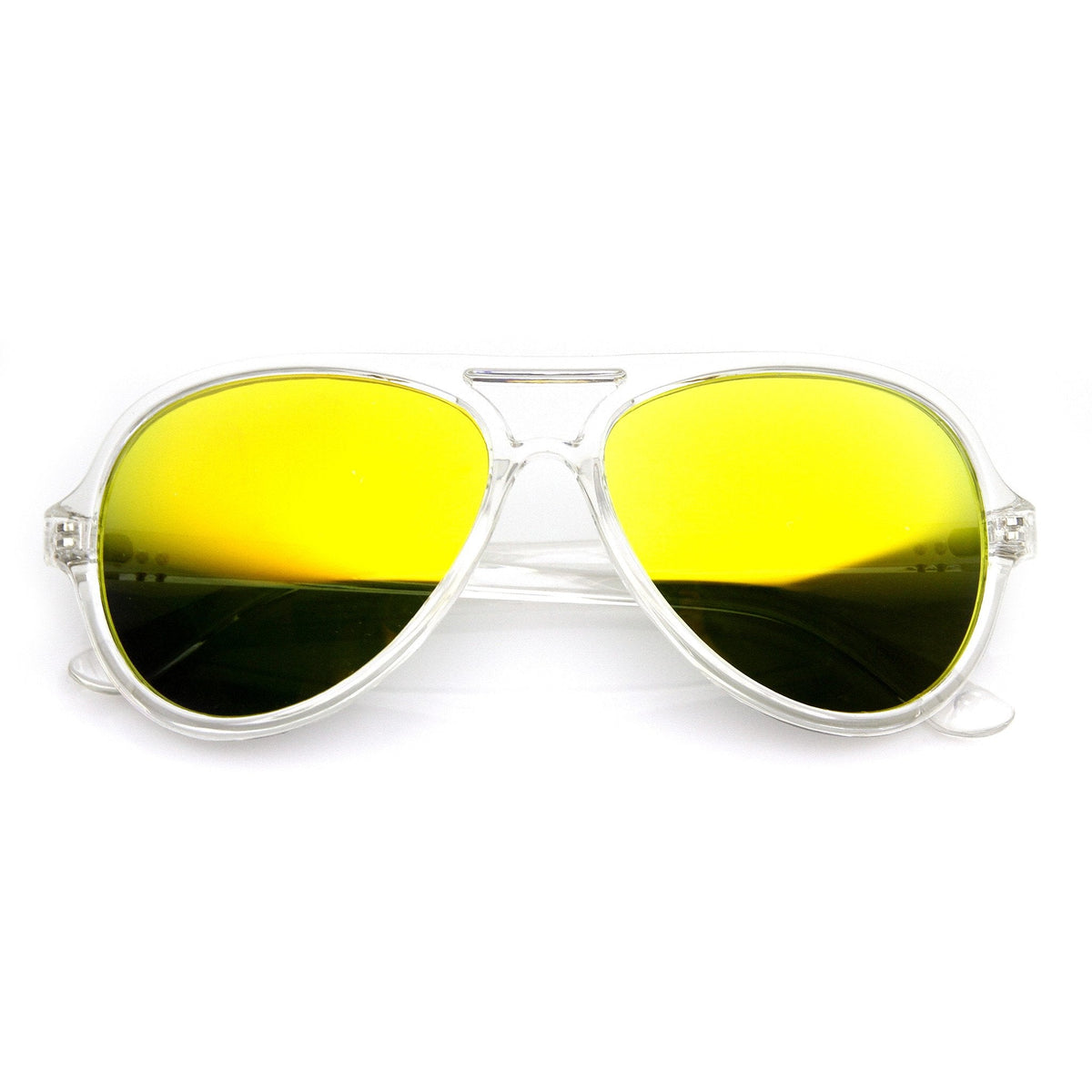Transparent Retro Party Flash Mirror Lens Aviator Sunglasses 9477