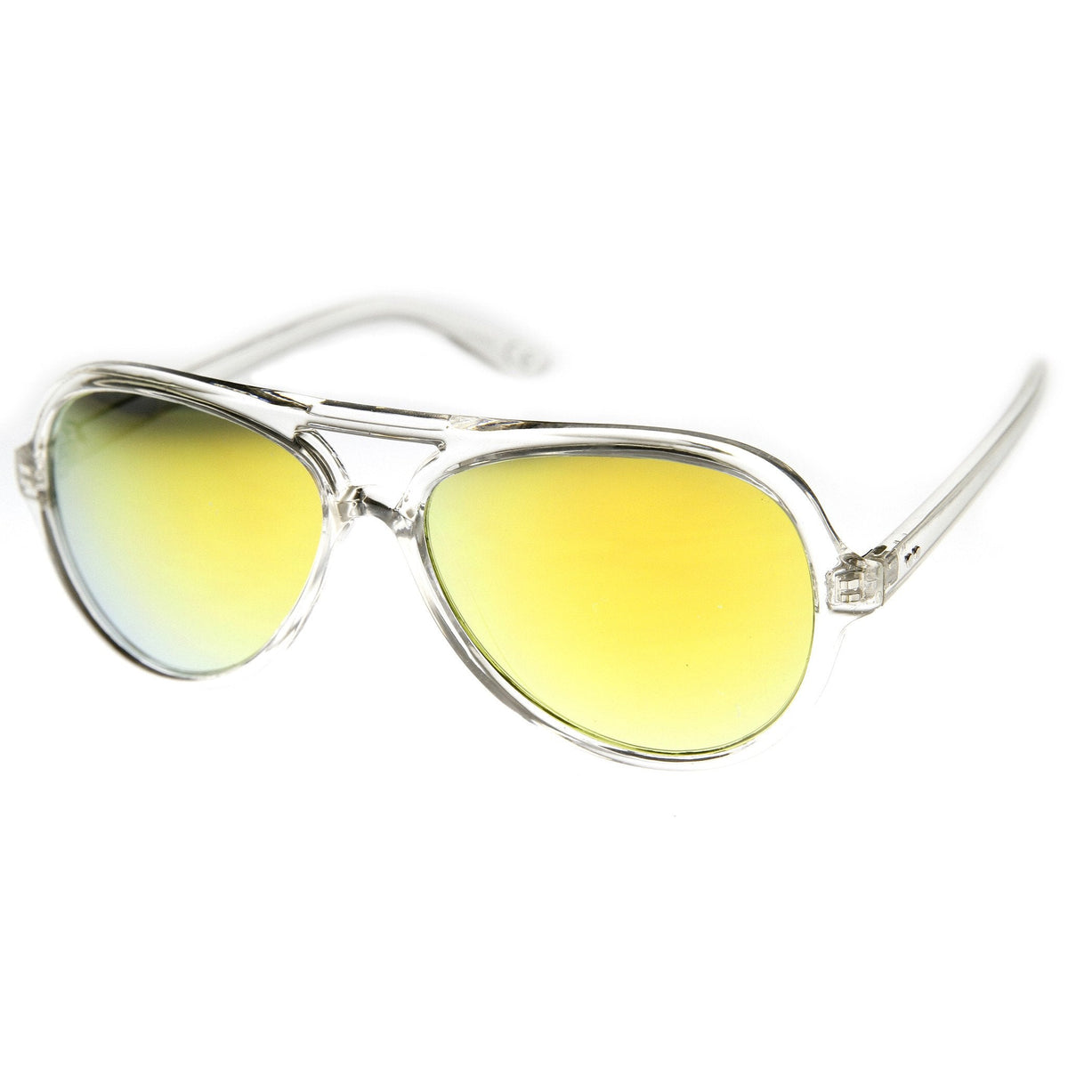 Transparent Retro Party Flash Mirror Lens Aviator Sunglasses 9477