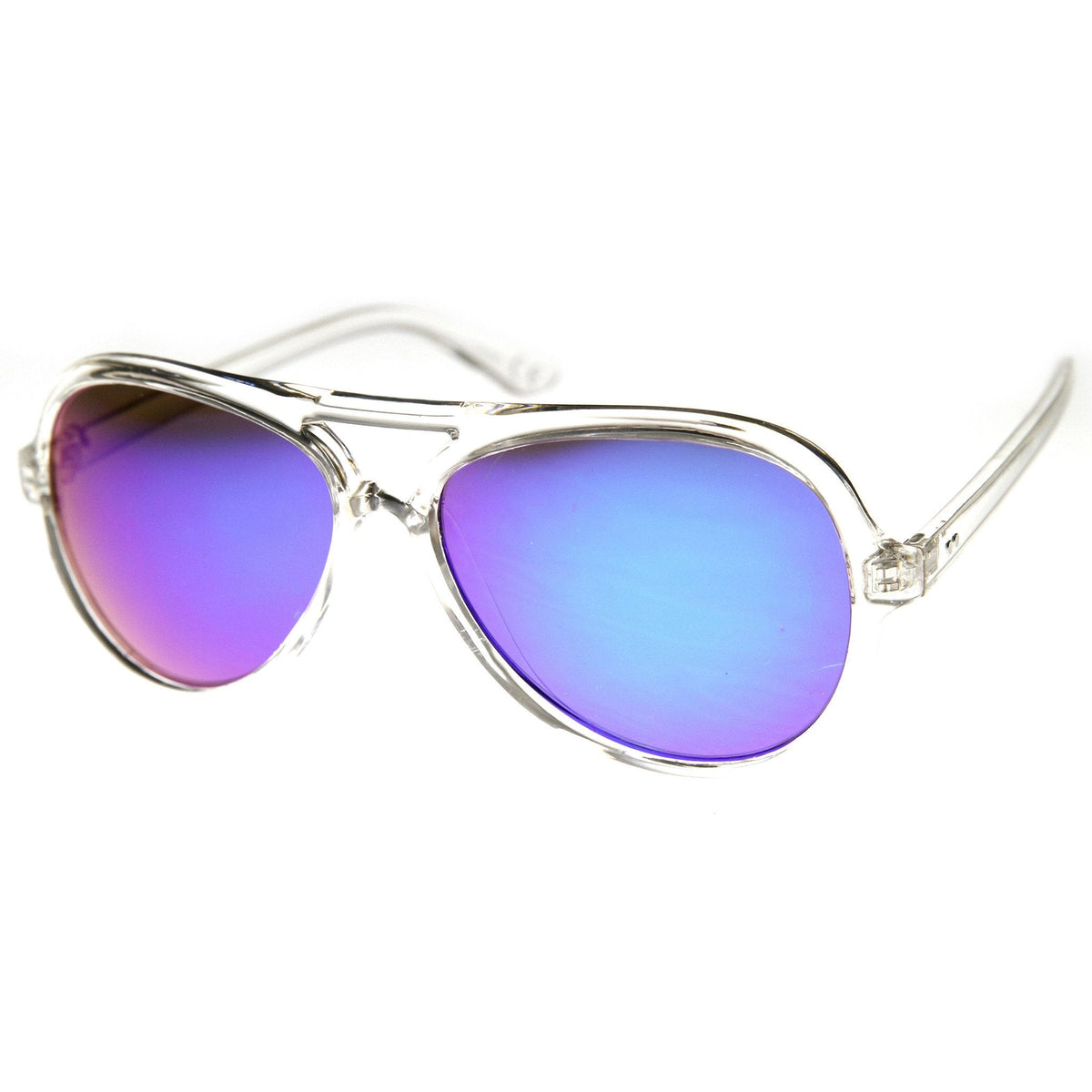 Transparent Retro Party Flash Mirror Lens Aviator Sunglasses 9477