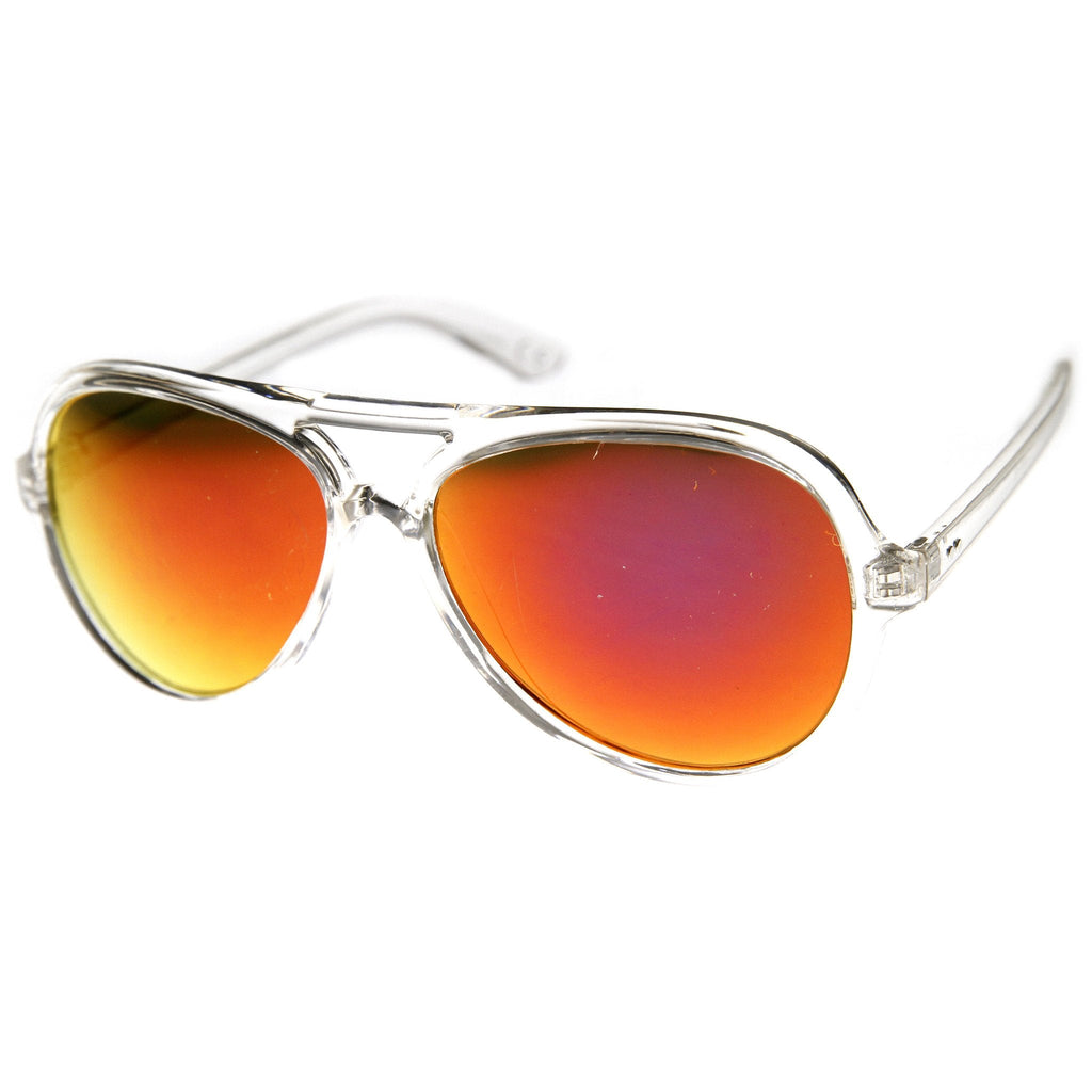 Transparent Retro Party Flash Mirror Lens Aviator Sunglasses 9477