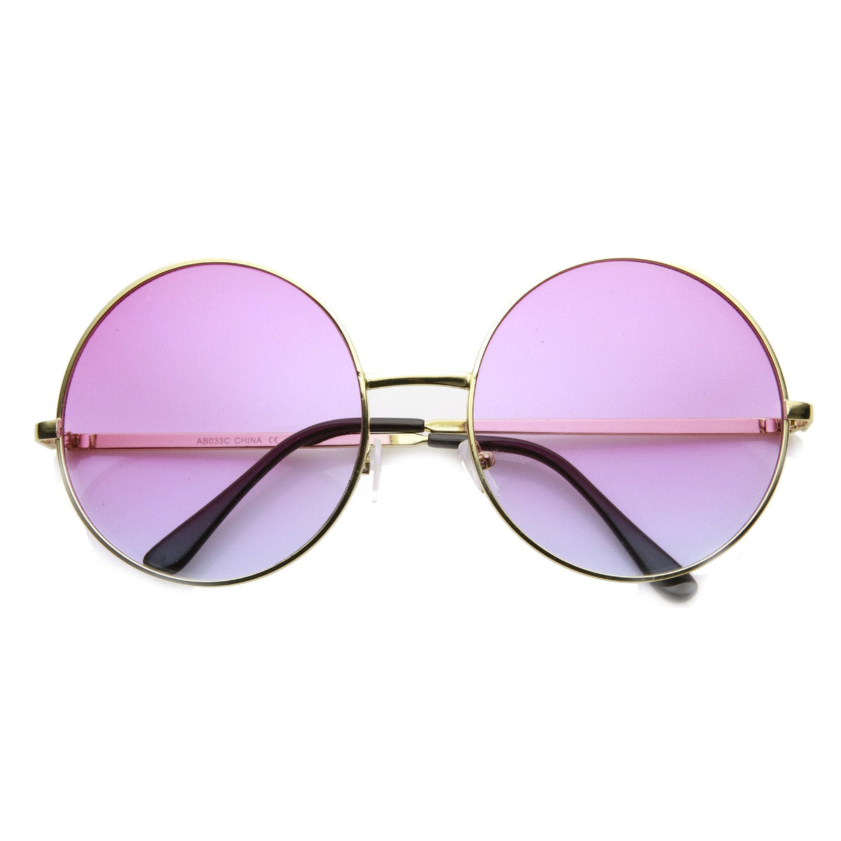 Retro Hippie Oversize Round Color Gradient Lens Sunglasses 9578