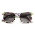 Women's Hippie Indie Floral Flower Print Horned Rim Sunglasses 9474