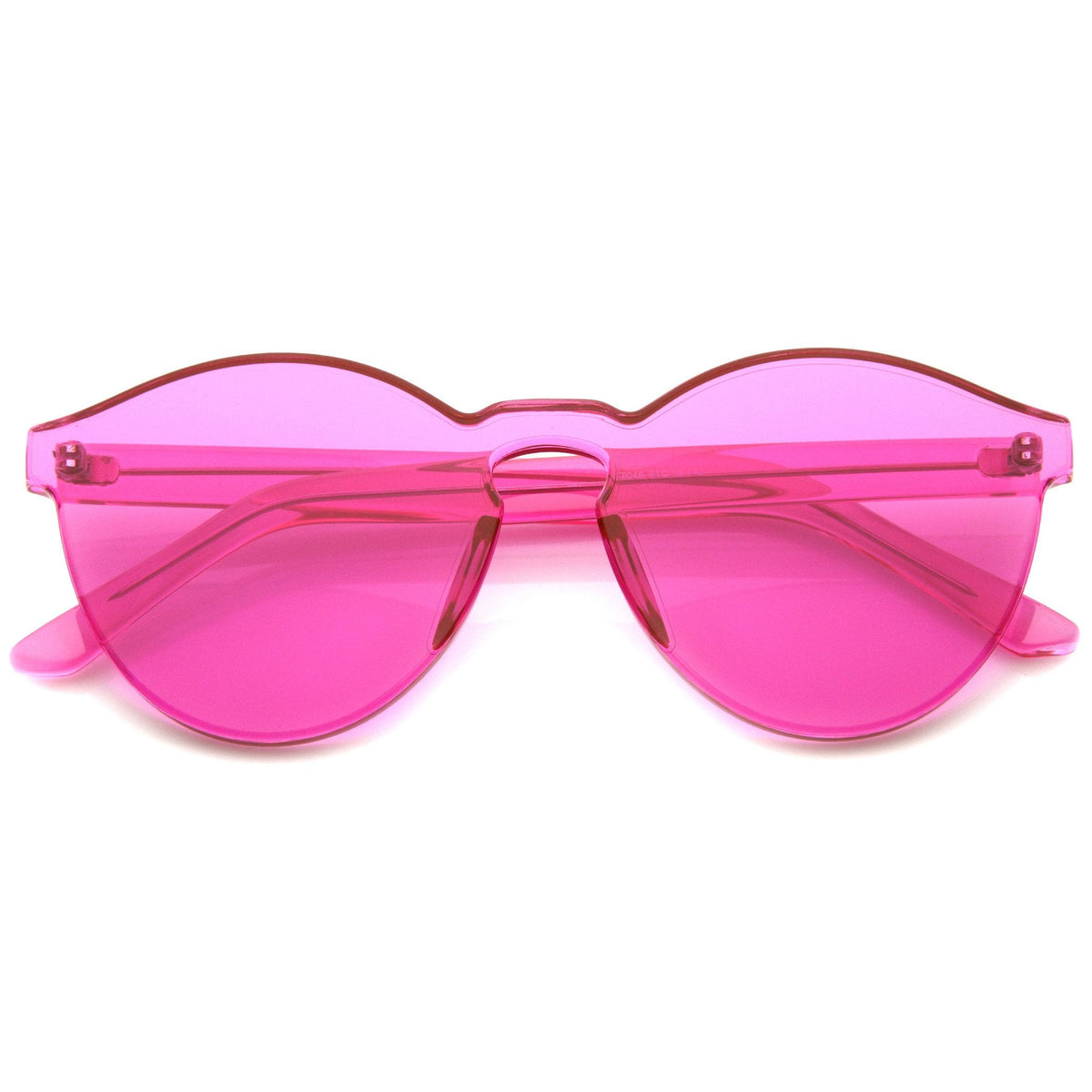 Rimless Monoblock Cut PC Color Lens Rimless Sunglasses