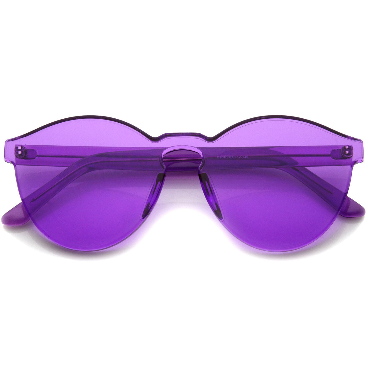 Rimless Monoblock Cut PC Color Lens Rimless Sunglasses