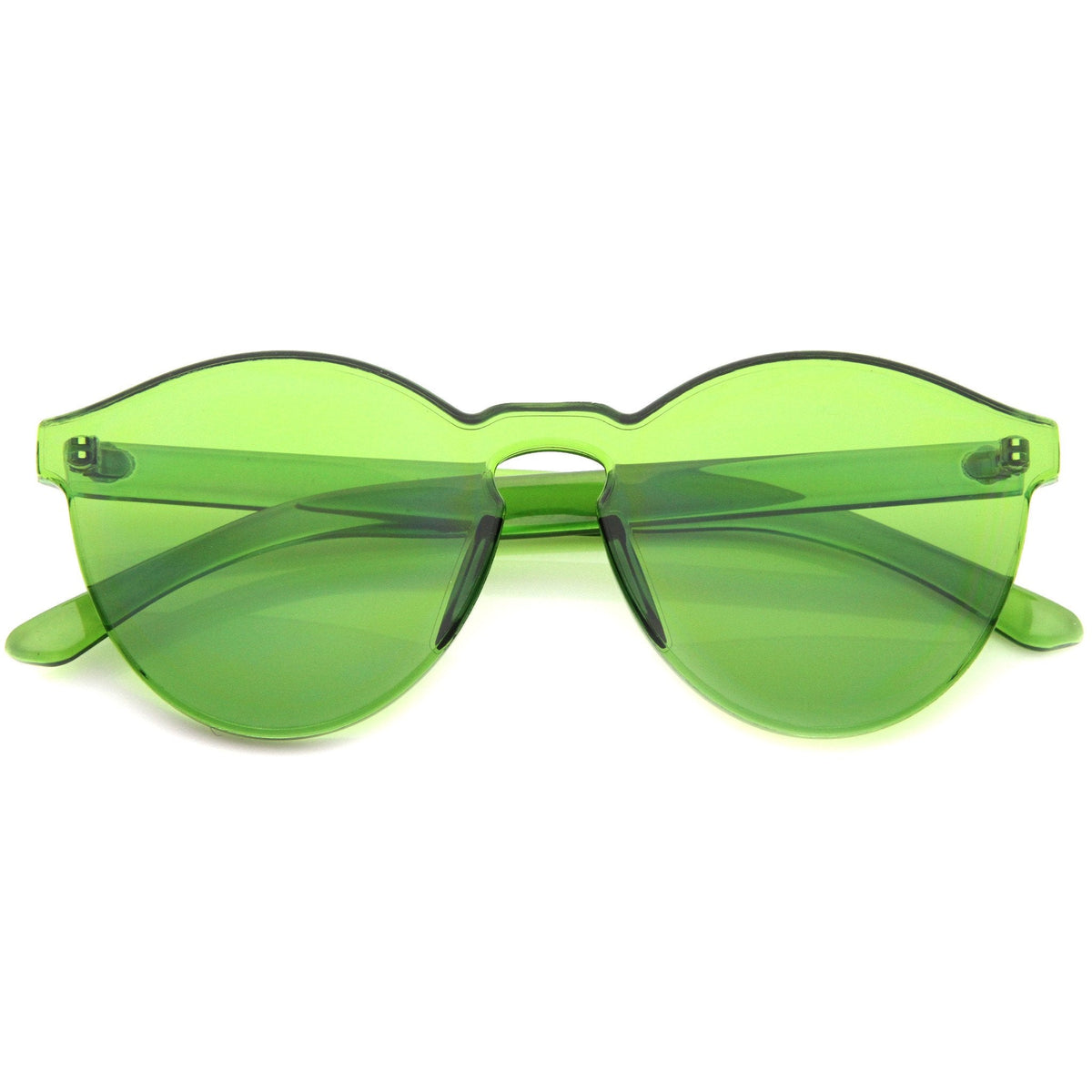 Rimless Monoblock Cut PC Color Lens Rimless Sunglasses