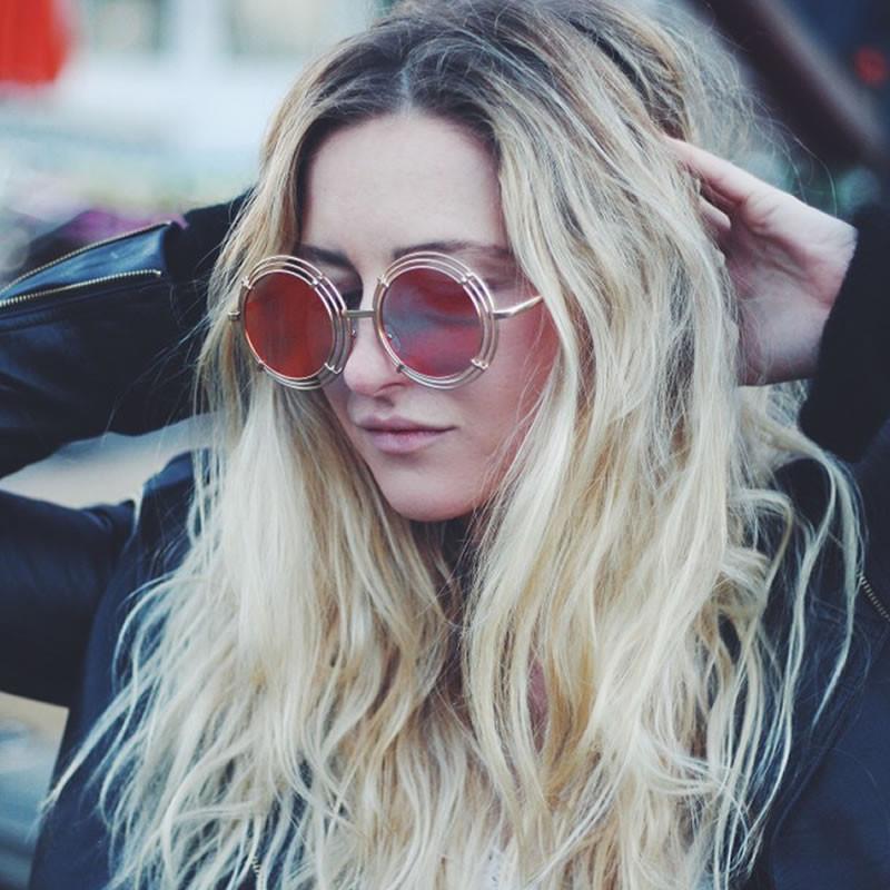 Women's Unique Retro Triple Coil Round Mirror Lens Sunglasses 9756