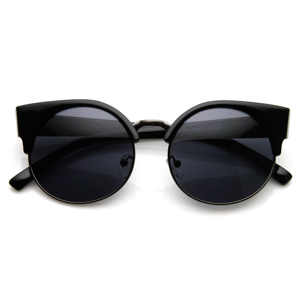 Vintage Indie Round Circle Cat Eye Sunglasses 8785