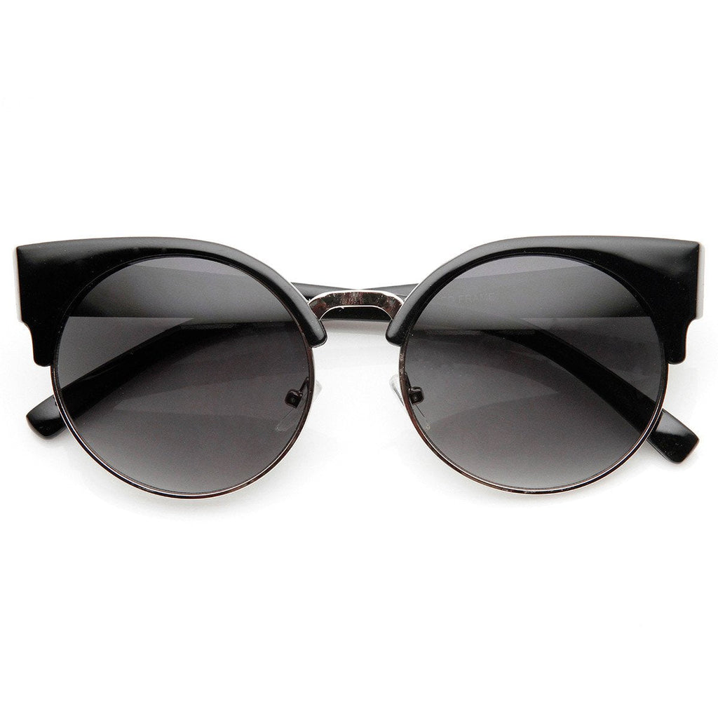 Vintage Indie Round Circle Cat Eye Sunglasses 8785