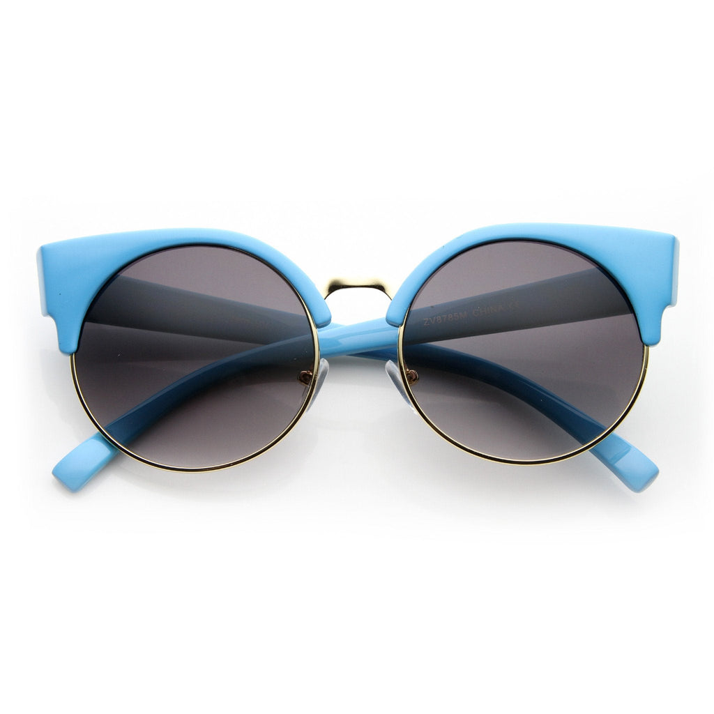 Vintage Indie Round Circle Cat Eye Sunglasses 8785