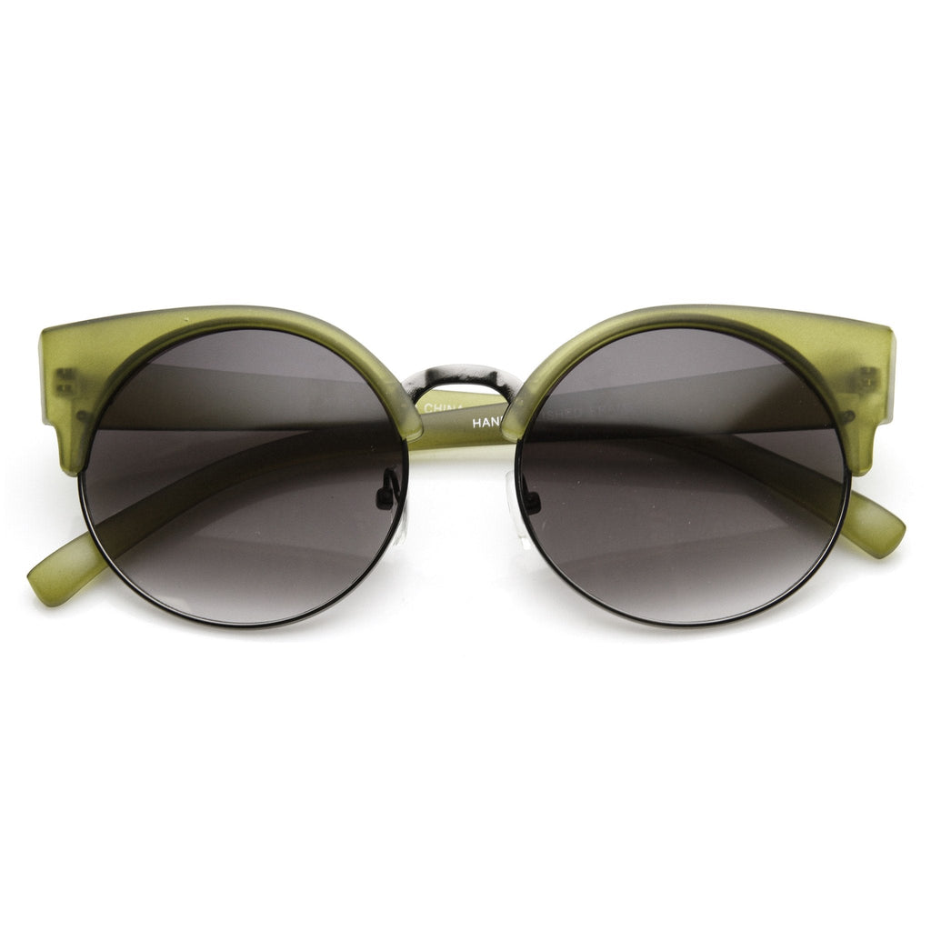 Vintage Indie Round Circle Cat Eye Sunglasses 8785