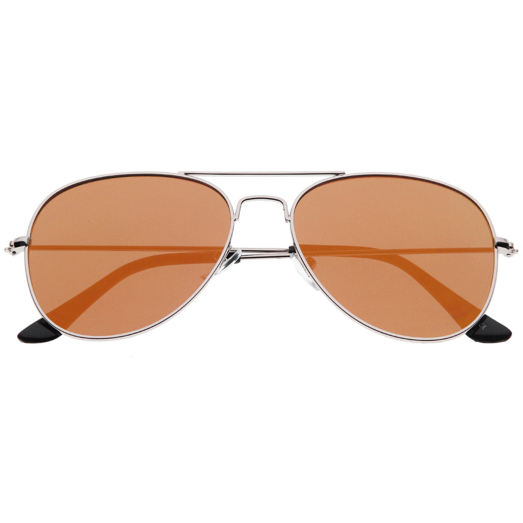 Modern Flat Lens Wire Metal Aviator Sunglasses
