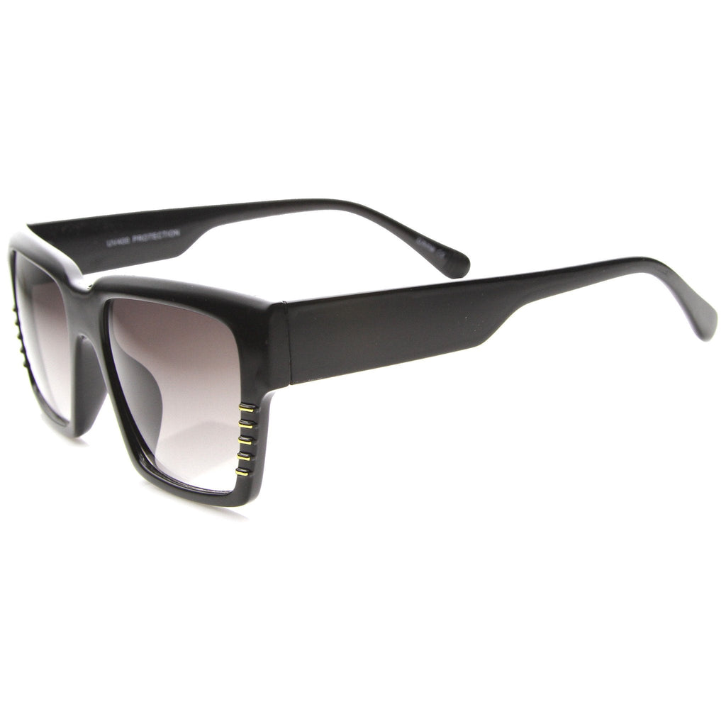 Oversize Square Bold Frame Horned Rim Sunglasses 9988