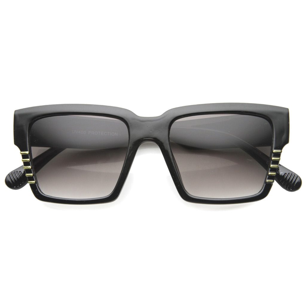 Oversize Square Bold Frame Horned Rim Sunglasses 9988