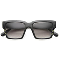 Oversize Square Bold Frame Horned Rim Sunglasses 9988