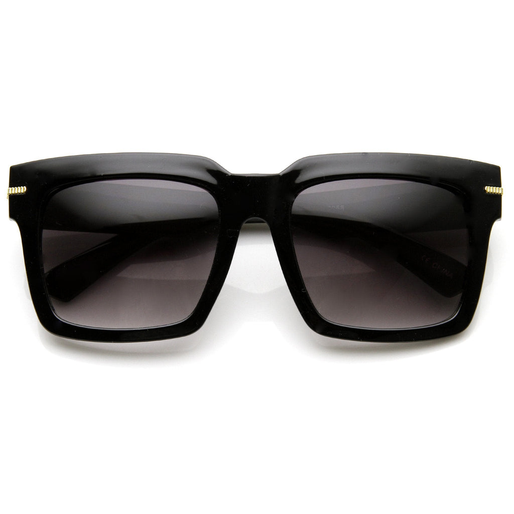 Large Retro Modern Square Block Flat Top Aviator Sunglasses 9300