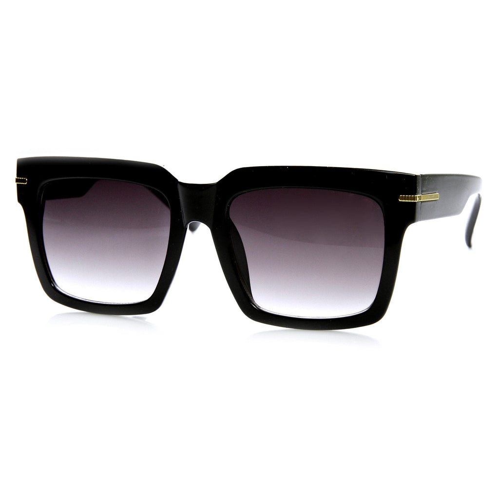 Large Retro Modern Square Block Flat Top Aviator Sunglasses 9300