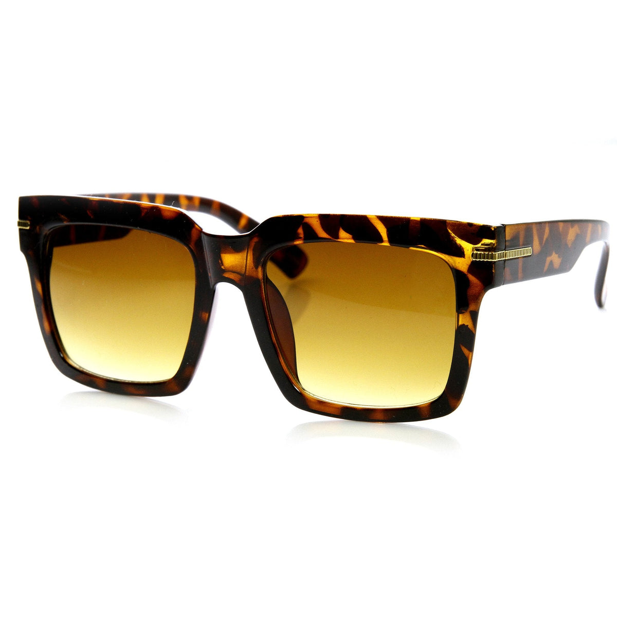 Large Retro Modern Square Block Flat Top Aviator Sunglasses 9300