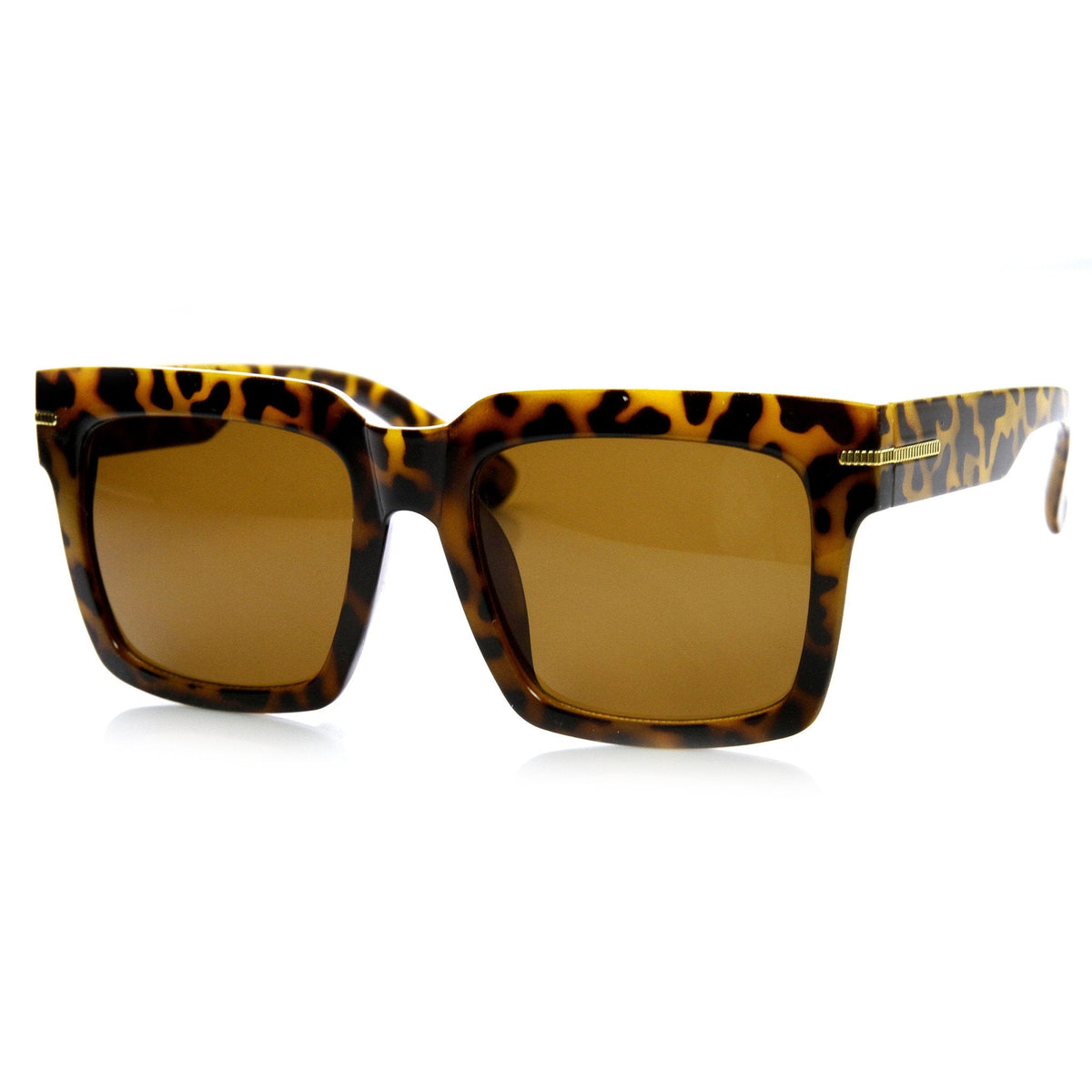 Large Retro Modern Square Block Flat Top Aviator Sunglasses 9300