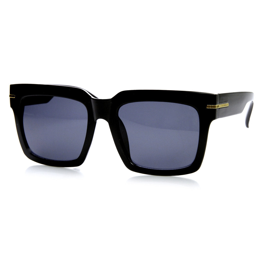 Large Retro Modern Square Block Flat Top Aviator Sunglasses 9300