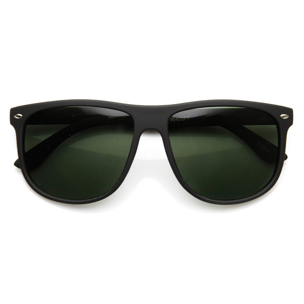 Large Retro Rubberized Horned Rim Sunglasses 8815
