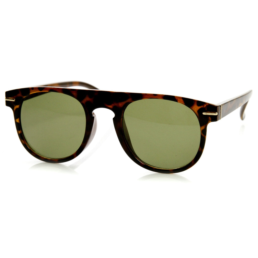 Retro Indie Dapper Keyhole P3 Round Flat Top Sunglasses 9302