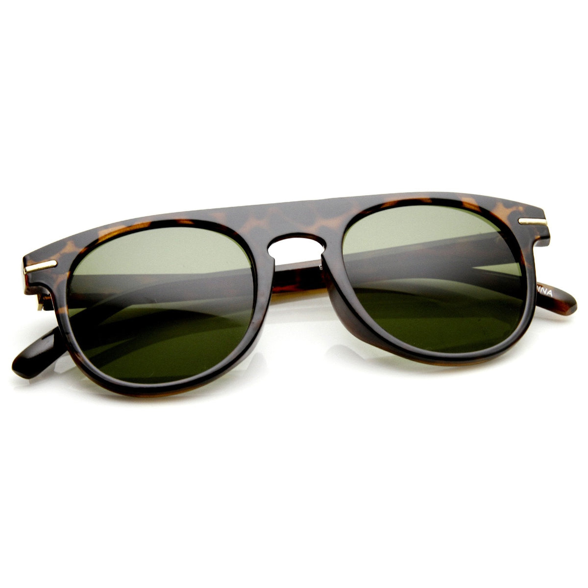 Retro Indie Dapper Keyhole P3 Round Flat Top Sunglasses 9302