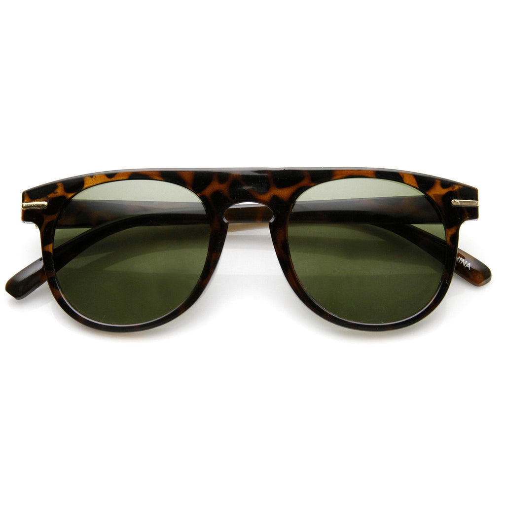Retro Indie Dapper Keyhole P3 Round Flat Top Sunglasses 9302