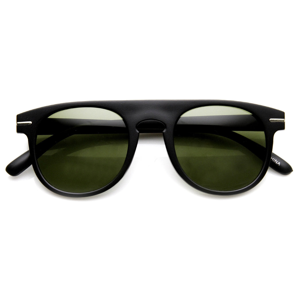 Retro Indie Dapper Keyhole P3 Round Flat Top Sunglasses 9302