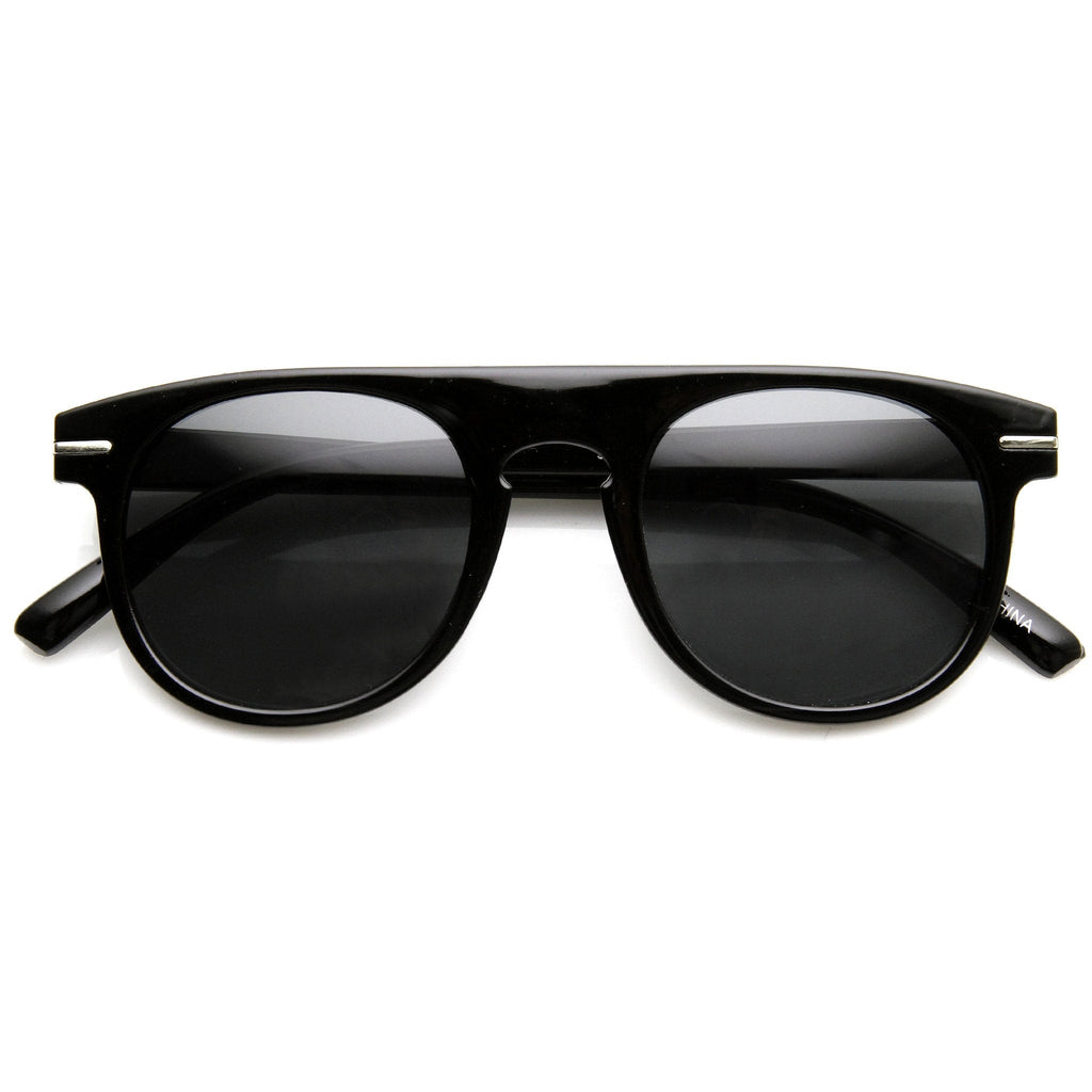 Retro Indie Dapper Keyhole P3 Round Flat Top Sunglasses 9302