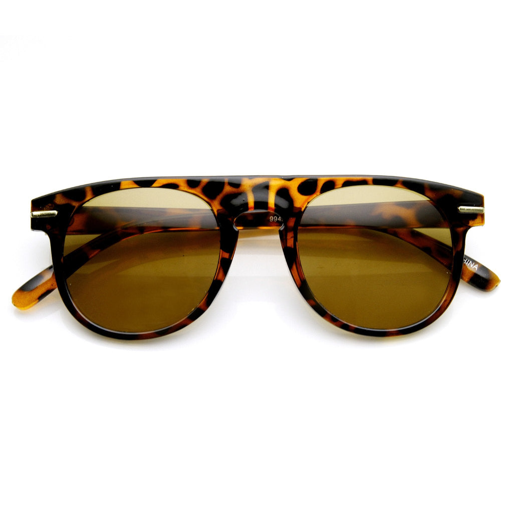 Retro Indie Dapper Keyhole P3 Round Flat Top Sunglasses 9302