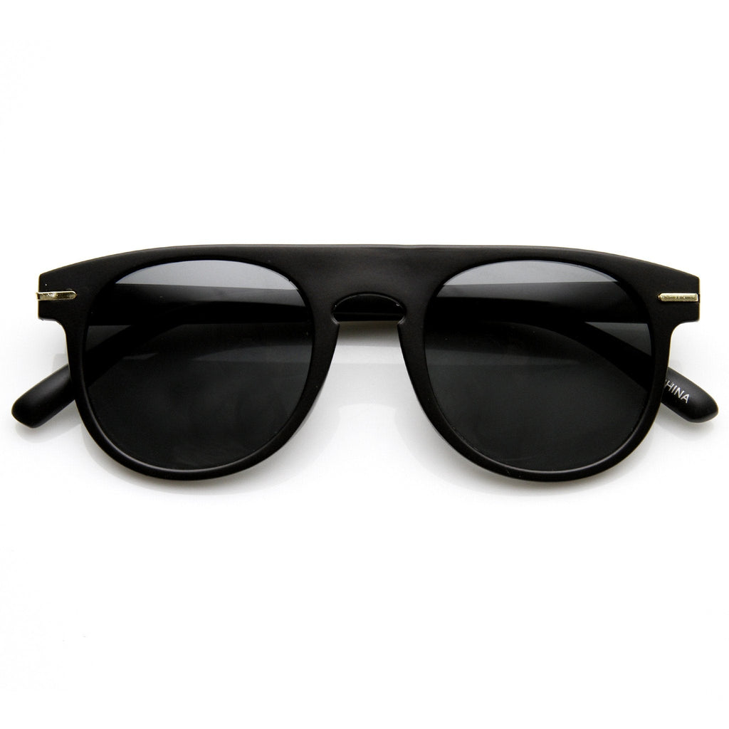 Retro Indie Dapper Keyhole P3 Round Flat Top Sunglasses 9302