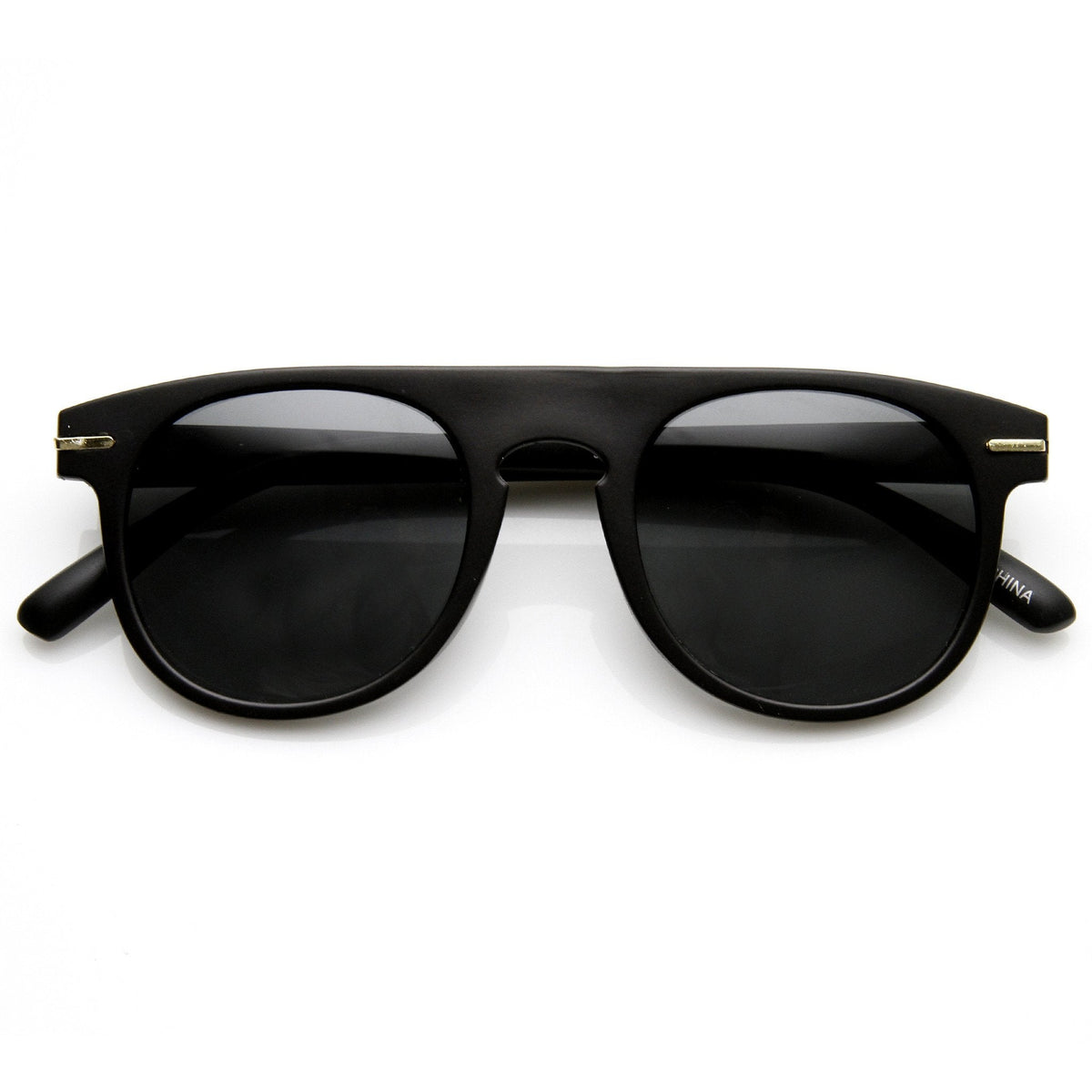 Retro Indie Dapper Keyhole P3 Round Flat Top Sunglasses 9302
