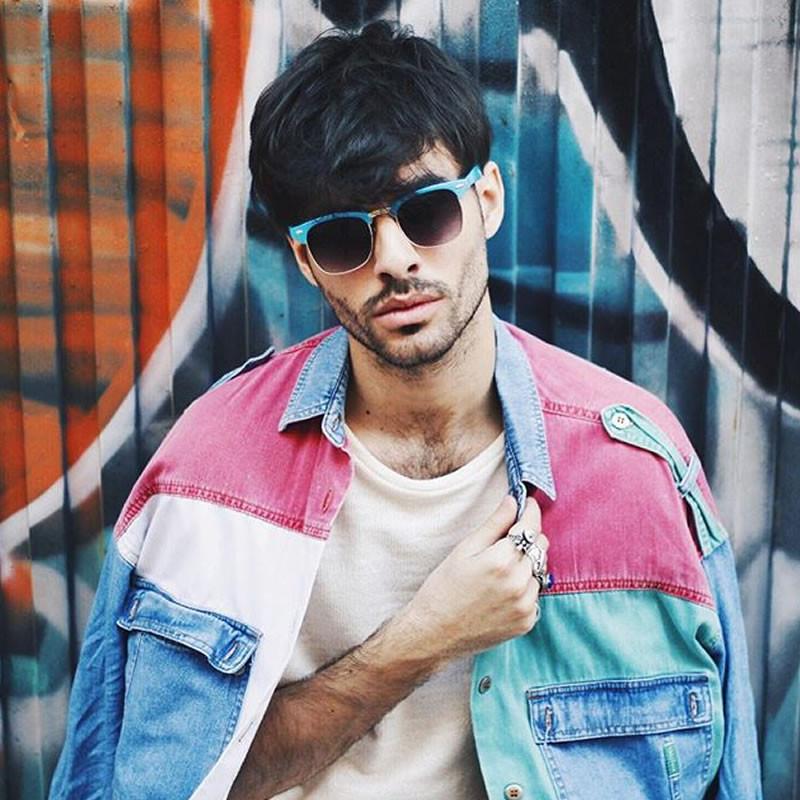Retro Pastel Half Frame Horned Rim Sunglasses 9264