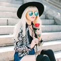 Retro Flash Color Mirror Lens Round Metal Sunglasses